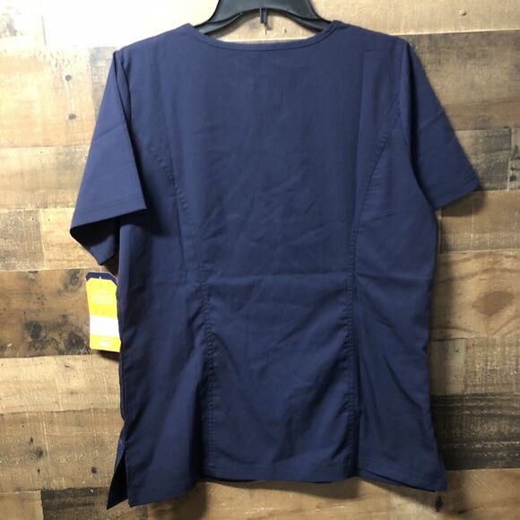 Adar Pro Elevated V-Neck Scrub Top Size Large, Navy Blue P4212 - Picture 2 of 5